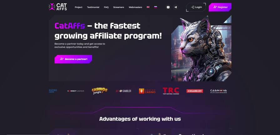 Онлайн казино Cat партнерка
