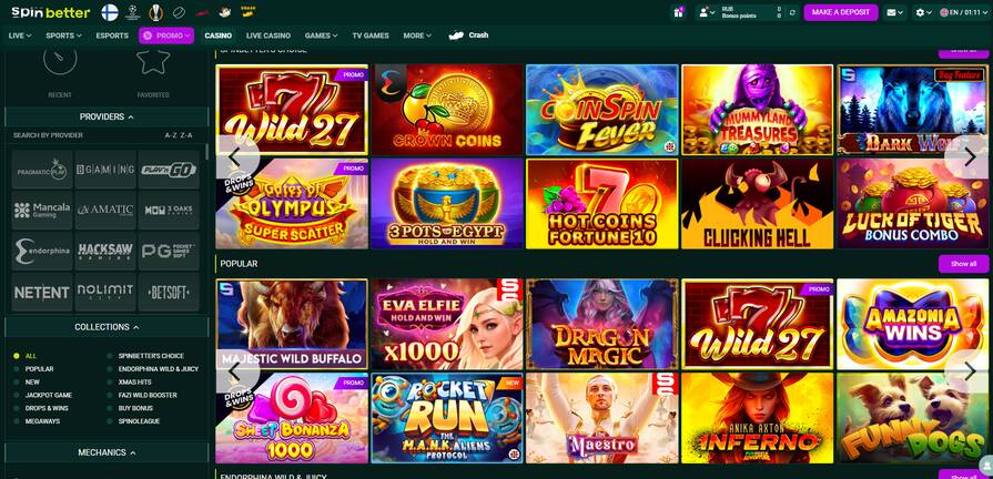 Онлайн казино SpinBetter азартные игры