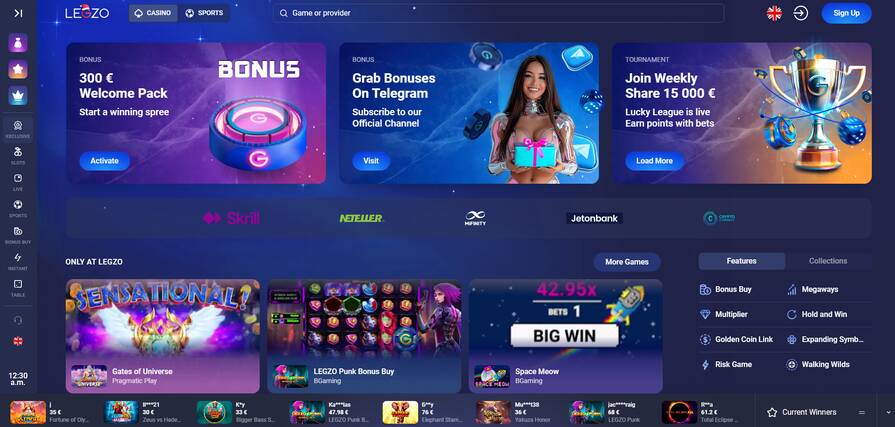 Онлайн казино Legzo