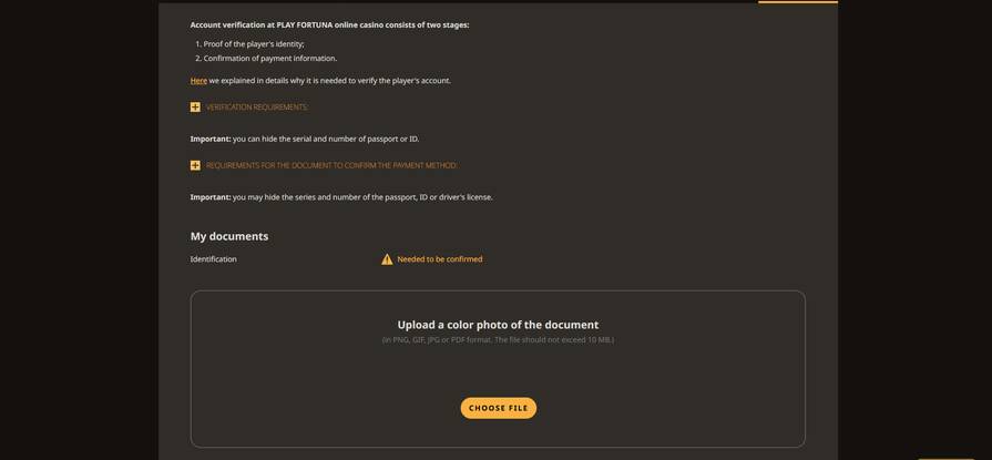 Play Fortuna верификация