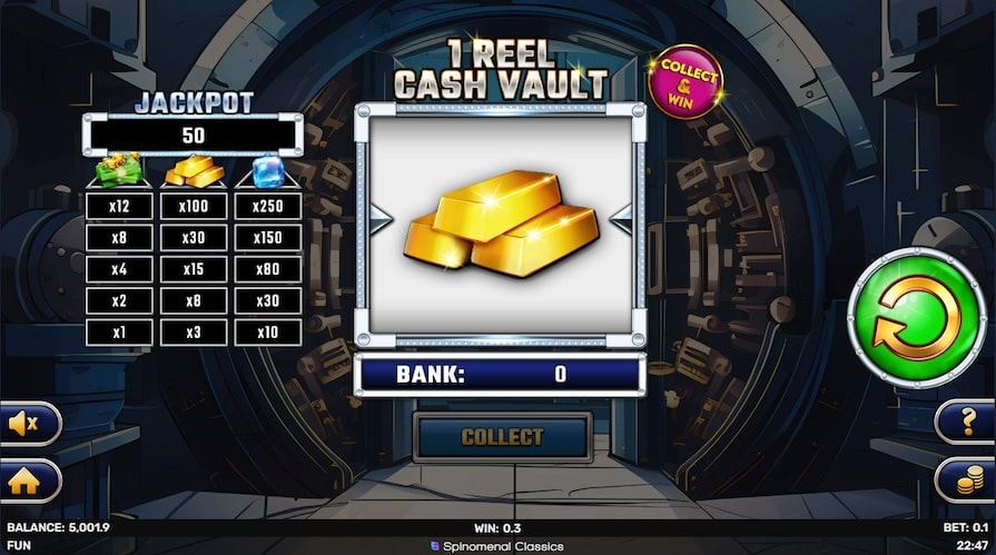 Cлот 1 Reel - Cash Vault