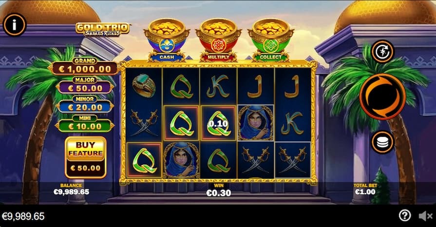 Дизайн игры Gold Trio: Sindbad’s Riches