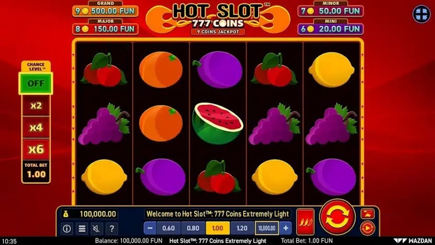 Slot Hot Slot 777 coins Extremely Light