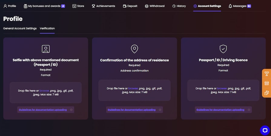 Верификация в казино Daddy