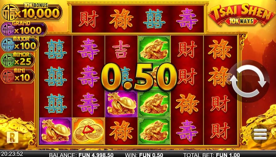 Дизайн игры Tsai Shen 10k Ways Dream Drop