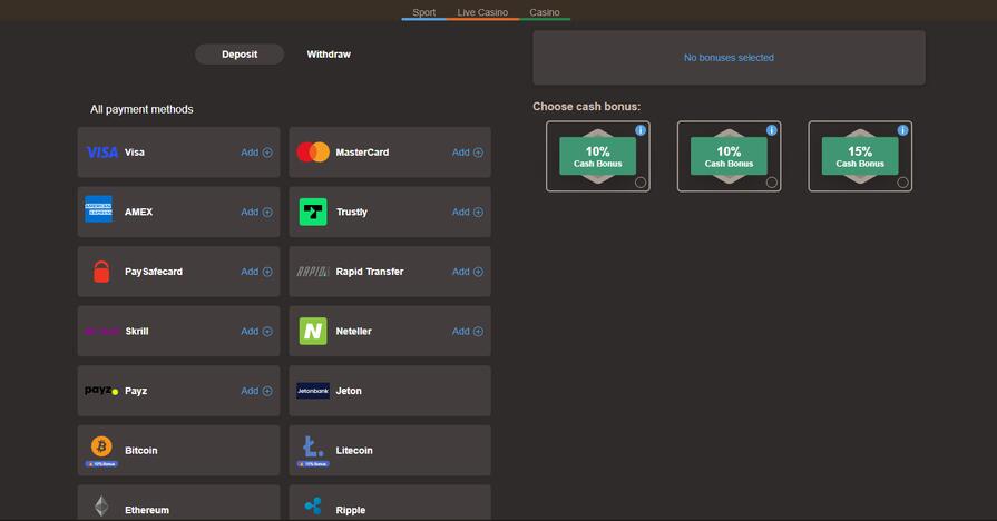 Платежные системы Joycasino