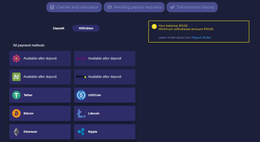 Ramenbet платежные системы