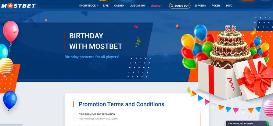 Mostbet Бонус в честь дня рождения