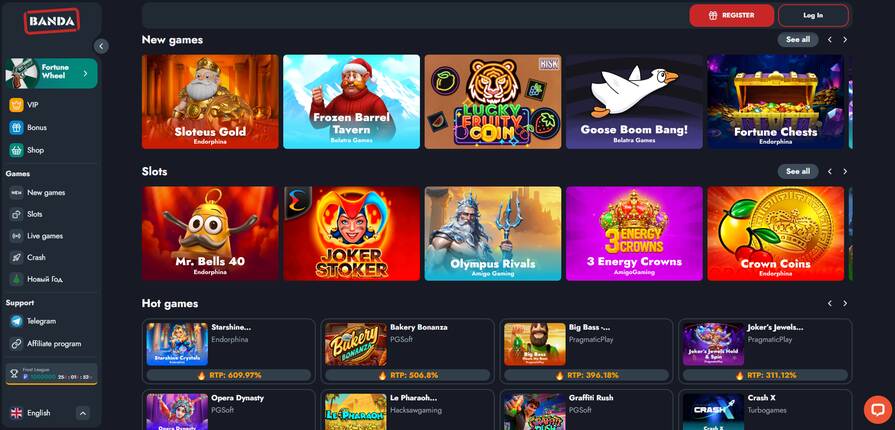 Онлайн казино Banda азартные игры
