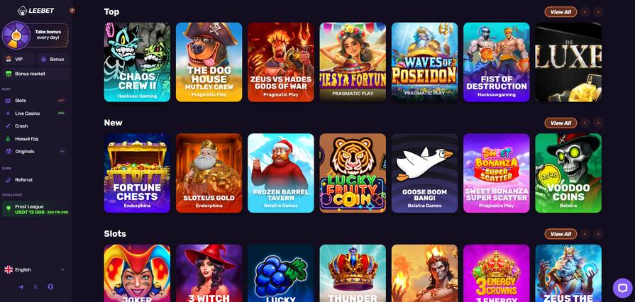 Азартные игры казино Leebet